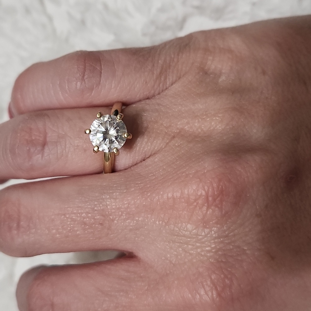 14k Yellow Gold 2ct Round Engagement Ring custom made